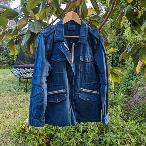 Lily Aldridge for Velvet Ruby Army Jacket XL - Unique Bright Blue!! - Picture 1 of 15